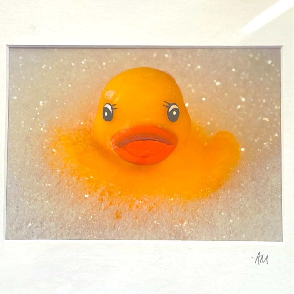 🐸 RUBBER DUCKIE Matted Art Print signed by Amanda Murphy